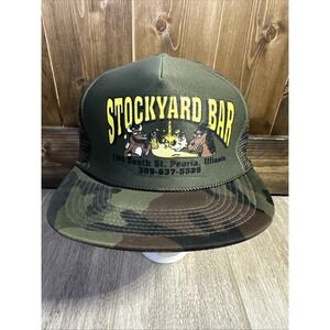 VTG Rare New Illinois Stockyard Bar Trucker Hat Mesh Novelty Trucker Hat Cap
